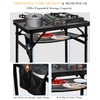 Honagu Folding Grill Table, Height Adjustable Metal Picnic Outdoor Table,