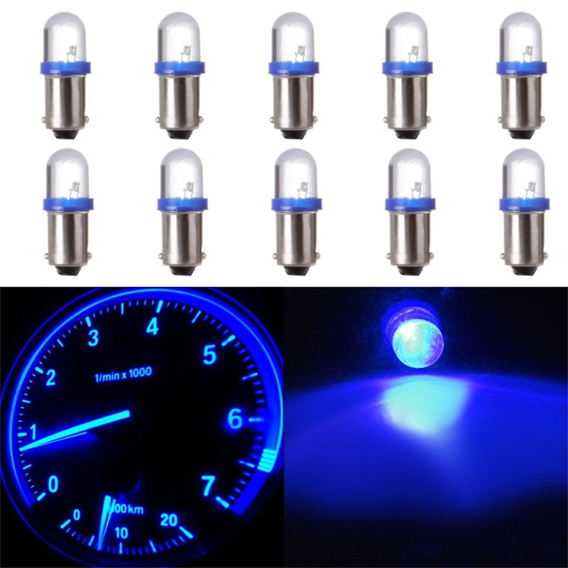 cciyu 10 Pack Blue BA9S 57 Bayonet LED Bulb Gauge