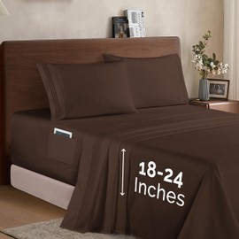 Elegant Comfort 4-Piece Bed Sheet Set Luxury 1500 Thread Count Egyptian Quality Wrinkle,Fade and Stain Resistant% 100 HypoAllergenic, King Chocolate Brown