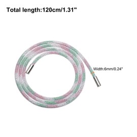 MECCANIXITY 6mm x 120cm Shoe Laces Glitter Cords Rhinestone Tube Rope Bling Crystal Rhinestone String Rope for DIY Sweaters Sweatpants Decoration White Mesh Green Pink White Diamonds