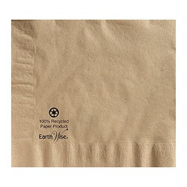 Hoffmaster 180435 Earth Wise Kraft Dinner Napkin, 2 Ply, 1/4 Fold, 17" x 17", Natural (Packs of 1200)