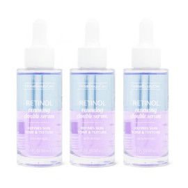 Global Beauty Care Retinol Renewing Double Serum with Peptides - Refine, 1.7 fl oz / 50 mL - 3 Pack