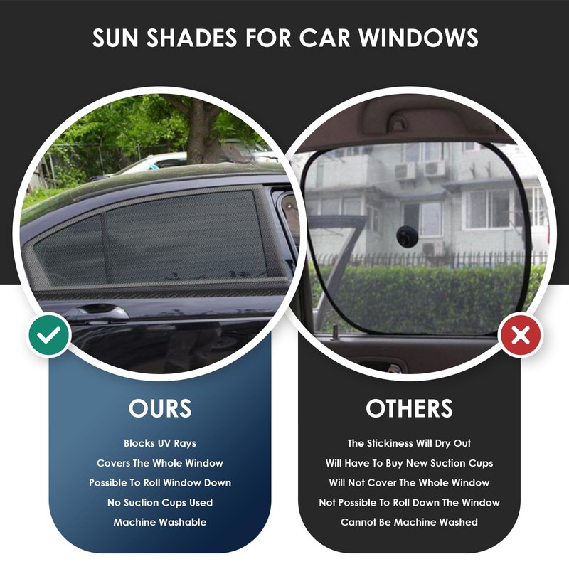 2 Pack Car Window Shades For Baby, UV Protection Sun