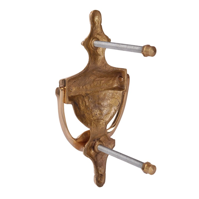 SKANDH Georgian 6" Inch Solid Brass Door Knocker, Polished Brass