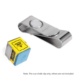 HUIOP Cue Chalk Case, Stainless Steel Cue Chalk Clip Snooker Billiards Chalk Holder Pool Cue Magnetic Chalk Holder with Clip,Steel Cue Chalk Clip