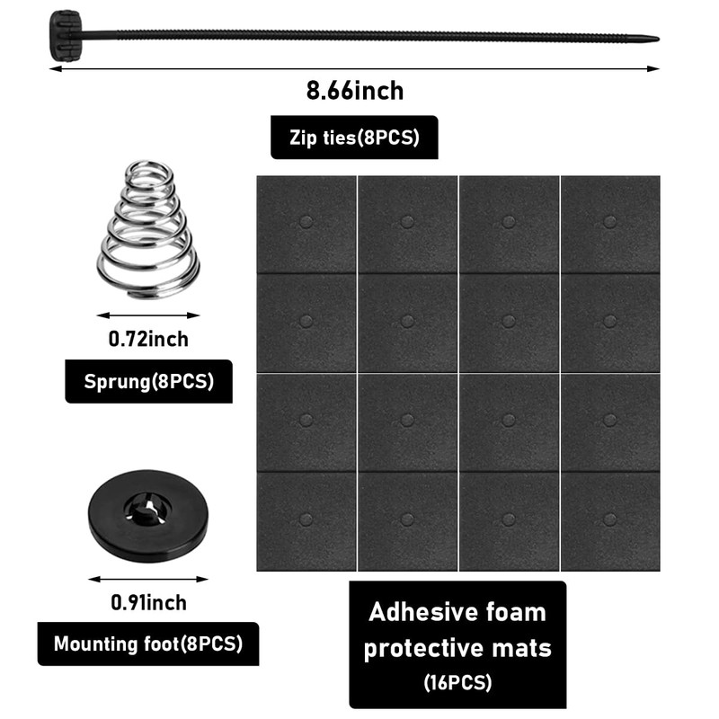 Ohleats 2 PCS Fan Mounting Kit, Auto Plastic Push Through