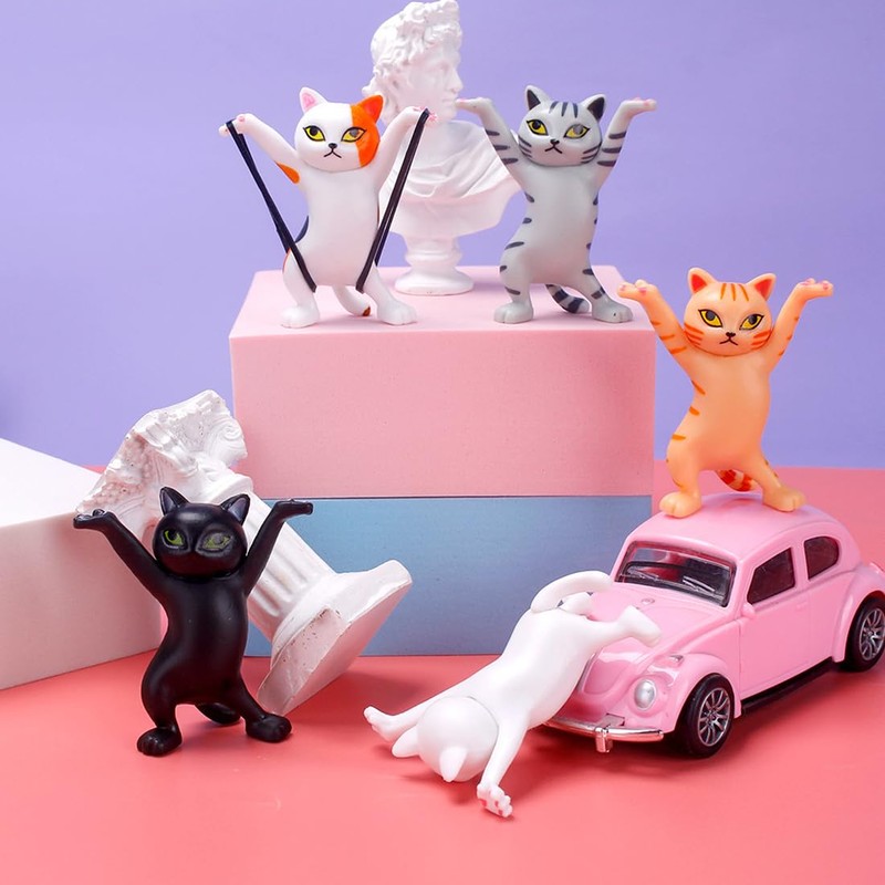 5 Pcs Dancing Cat Pen Holder Desk Pen Holder with