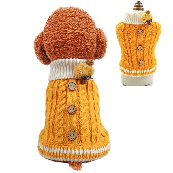 Knitted Dog Sweater for Small Dogs Cats Thick Warm Puppy