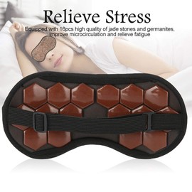Agatige Sleeping Eye Mask, Adjustable Jade Stones & Germanite Magnet Therapy Eye Masks for Sleeping, Travel, Home, Hotel or Train (Red)