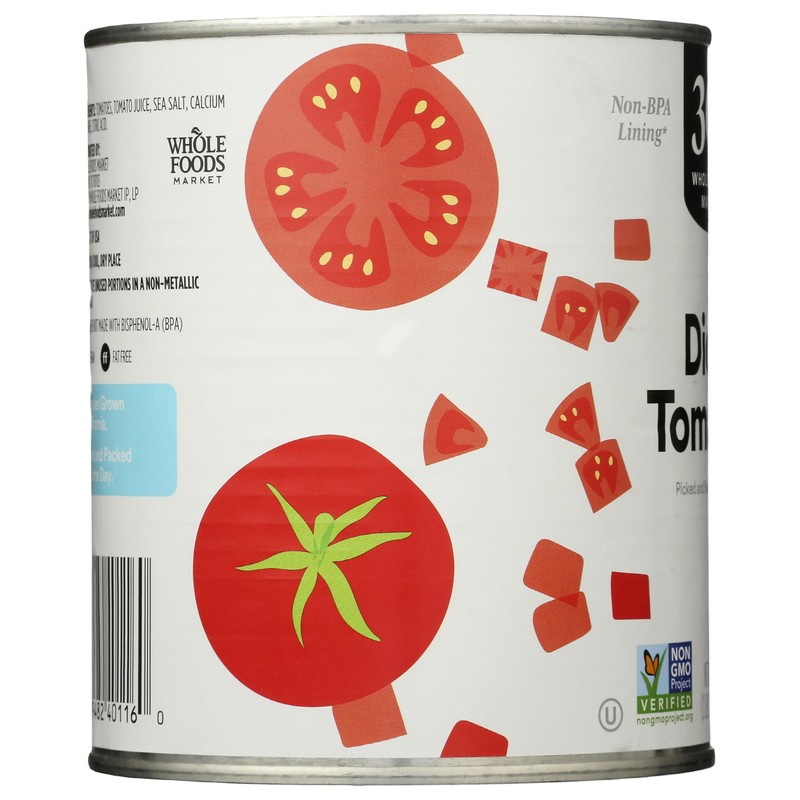 365 by Whole Foods Market, Diced Tomatoes, 28 Ounce