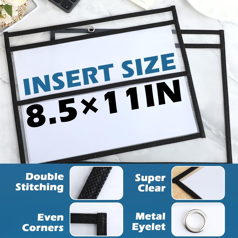 Ireer 30 Pcs Dry Erase Document Holder, Horizontal Job Ticket