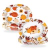 Grencian 50Pcs Autumn Oval Paper Plates 10" x 12" Large