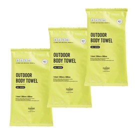 THE FUNDAY PROJECT Outdoor Body Towel, Large, Cedar x Grapefruit Scent, Wood Taste, Individual Packaging, Single Use, Set of 3