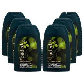 Badedas Badedas 3-in-1 Revitalizing Shower Gel Shampoo and Conditioner having a rich formulation with extract of horse chestnut and the distinctive Badedas Fragrance, 200 ml Pack of 6