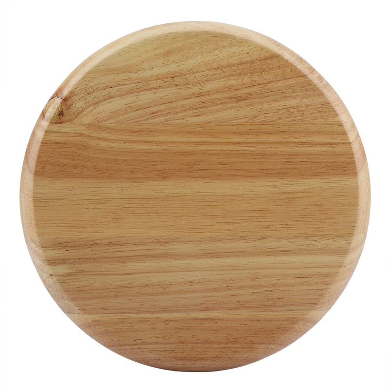 Round Wood Tea Tray Sushi Snacks Fruits Serving Plate Dish