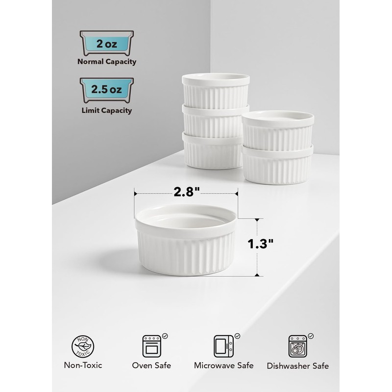 LE TAUCI Sauce Cups 2 OZ, Small Dipping Bowls, Mini