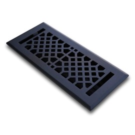 Madelyn Carter 4 x 10 Cast Iron Vintage Industrial Vent Cover - Black (Overall: 5.25 x 11.5)