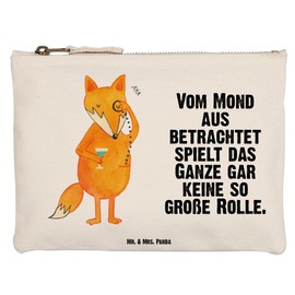 Mr. & Mrs. Panda Make-Up Bag Fox Lord, White, M, Hand Drawn