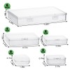 RUITENG 36Pcs Mixed Sizes Plastic Rectangular Small Storage Containers Clear