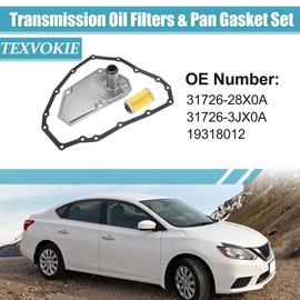 33010-JF015 Car 15 Hole 3Pcs Transmission Oil Filters & Pan Gasket Set Fit for 2012-2019 Nissan Sentra Versa Note Maxima Swift Replaces OE 31726-28X0A 31726-3JX0A RE0F11A 19318012