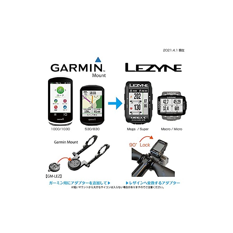 REC-MOUNTS Cycle Computer Adapter for Leatherine (GARMIN MOUNT → LEZYNE)