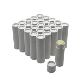 GREENWAY CONTAINERS - GreenWay - Tubos de bálsamo labial de cartón kraft de 0.3oz / 8.5g con tapas - Paquete de 25 tubos de brillo labial rellenables