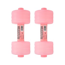Kelepu Water Filled Dumbbells 2Pcs 2.2Lbs Portable Travel Weights 10.2 * 3.9 Inches Pink Water Weights Dumbbells for Men and Women Fitness for Home Office Gym Pool
