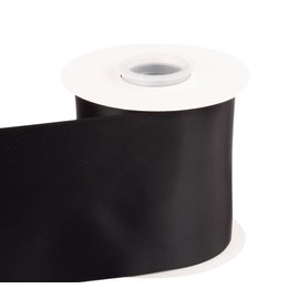 Cinta de satén de doble cara de 4 pulgadas, cinta de poliéster sólido negro, 25 yardas, perfecta para envolver regalos, manualidades, corona, decoración de ceremonia de fiesta de boda, arreglo floral, costura