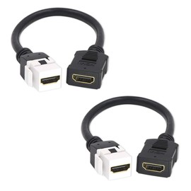 VCE 2-Pack HDMI Keystone Jack, Female to Female HDMI Pigtail Cable 4K HDMI Keystone Coupler for Keystone Wall Plate - 6 Inch