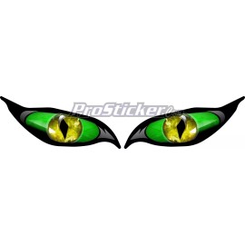 ProSticker 9000 (One Set) 3" x 7" Green Yellow Evil Eye Decal Sticker