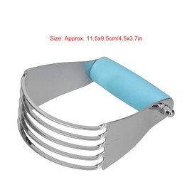 QANYEGN Dough Mixer, Stainless Steel Dough Mixer and Butter Cutter with Heavy Duty Blade, Easily Mixes and Cuts Dough for Pastry, Essential Tool for Baking(Blue)