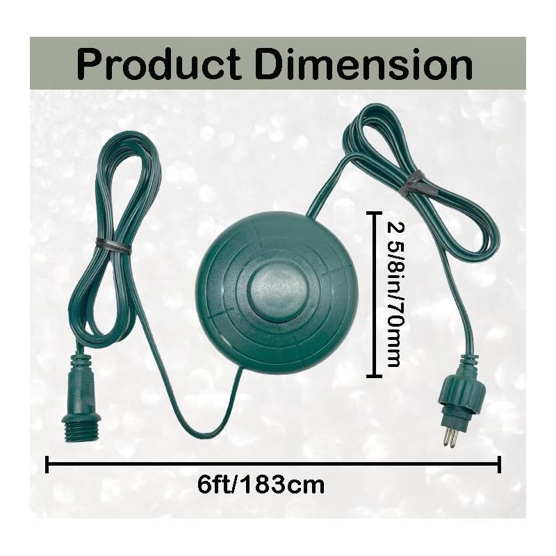 Power Cord 6Ft with 8 Lights Modes Foot Switch for