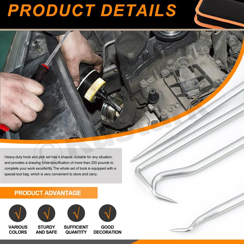 Rustark 47Pcs Upgraded Poly Rivet Gun Automotive Kit with 40Pcs