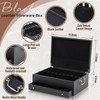 DoubleFill 2 Layer Leather Silverware Storage Box with Lid Drawer