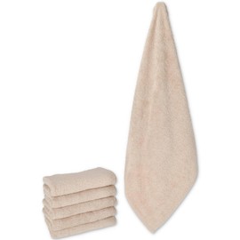 Casatessile Sofia Set of 6 Hand Towels Bath Towels Face or Guest Towel Set 6 Pieces Bath Towel Pack Beige 55 x 100 cm