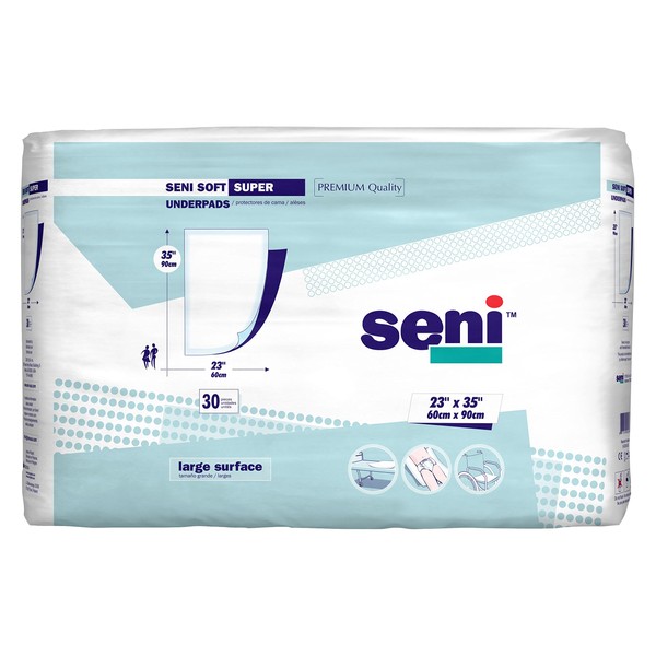 Seni Soft Super Underpads, 30 Count