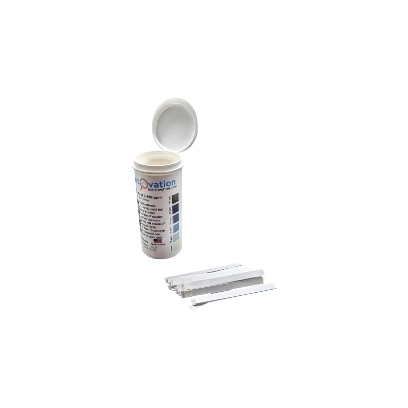 Peracetic Acid Test Strips, 0-160 ppm [Vial of 25 Strips]