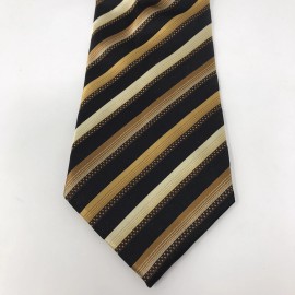 Sean John $59 Sean John Mens Neck Tie Black Yellow Gold Diagonal Stripe C07J NWT