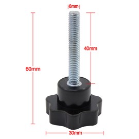 HSeaMall 10 Pcs Black Plastic Star Shape Head M6 Female Thread Clamping Knob Shape Knob Handle for Machine Tool