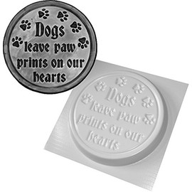 dennycraftmoulds Dogs Leave Paw Prints On Our Hearts Concrete Garden Mould Pet Grave Marker Reusable Plastic ABS Mold