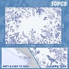 JarThenaAMCS 50 Sheets Blue White Floral Paper Placemats Chinoiserie Flower