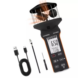 GOYRNES 고예르네스 기류 및 풍속계 방수 터치 버튼이 있는 휴대용 컵 HVAC 실외용 CFM 미터 게이지 풍속 측정 장치 Portable Cup HVAC Outdoor CFM Meter Gauge with Waterproof Touch Button for Air Flow and Wind Speed Measurement [ORANGE]