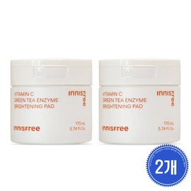 Innisfree Vitamin C Green Tea Enzyme Blemish Toning Pads 2 Pack / 60 Pads / 170mL / 이니스프리 비타민C 그린티 엔자임 잡티 토닝 패드 2개 60매 170mL