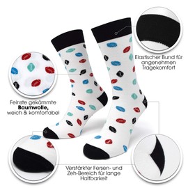 40YARDS American Football Socks with Colourful Footballs for Fans of All Teams - Unisex for Men, Women & Children (White/Black, Size 36-40 or 41-46), white/black