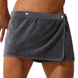 Sexy Sleep Bottoms Microfiber Pajamas Men Nightwear Short Towel Pants Side Split Bathrobe Culottes Soft Thick ( Color : 01 , Size : 30*140cm )