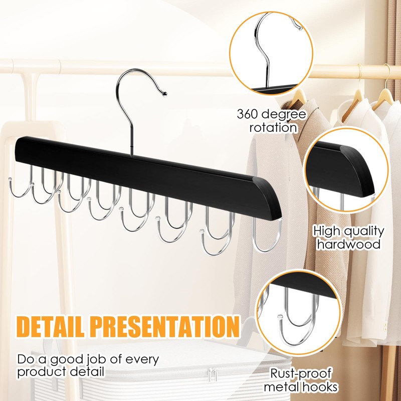 1 x Belt Hanger, Rotating Tie Holder, Sturdy Tie Holder