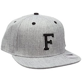 MSTRDS Unisex_Adult Letter Snapback F Baseball Cap, F Heather Grey, L
