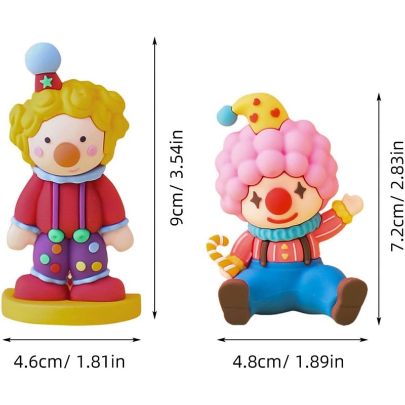 VOSAREA 2 Piezas Figura Miniatura de Payaso Adorable de Plástico