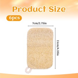 6 PCS Natural Loofah Dish Sponge,2.3 * 4,3 Inches Loofah Kitchen Sponge,Eco Sponges Kitchen,Natural Sponges for Dishes,No Damage Tableware
