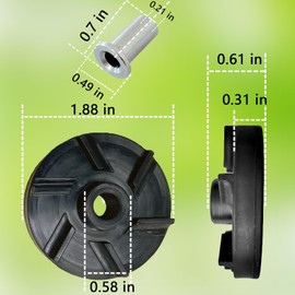 Standard Magnetic Impeller 3587 & 3220 Mcx Standard Bearing Housing, Compatible with Grindmaster Crathco Beverage Dispensers (Impeller and Bearing Sleeve (2 each) (2pcs)